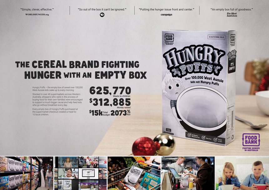 Hungry Puffs | The Brand Agency | Foodbank WA | D&AD Awards 2019 Pencil Winner | Use of Retail | D&AD